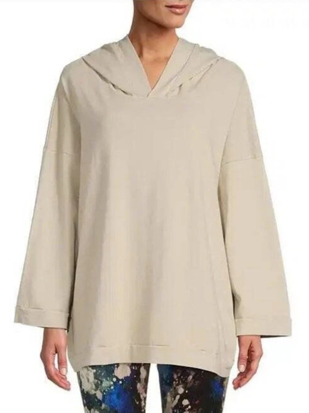 Bryn Walker Frank Pullover Hoodie Beige Cotton Oversized size XL